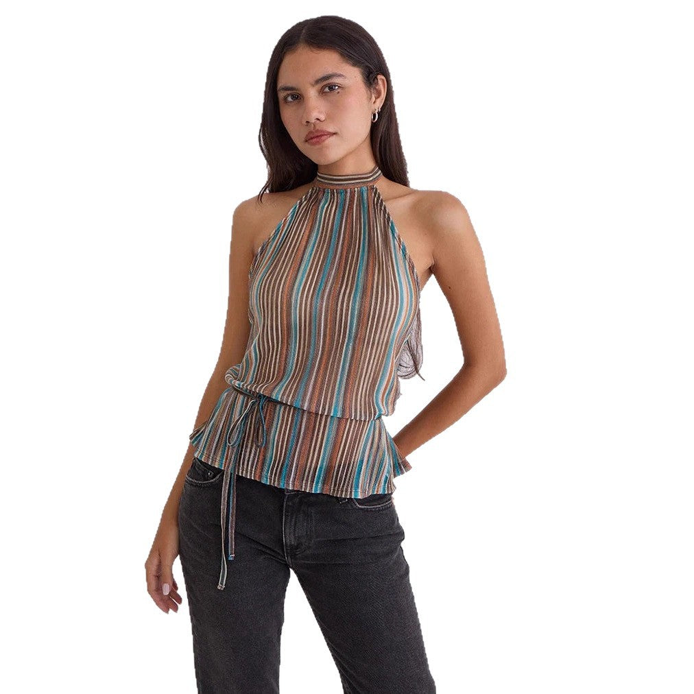 Women's Backless Strappy Halter Tank Top - Image 5