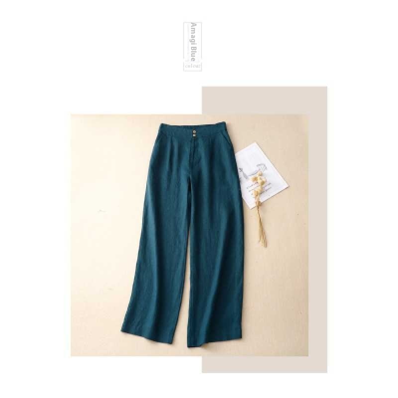 Summer Straight-leg Pants Slimming Versatile Women's Pants Linen Pants - Image 14