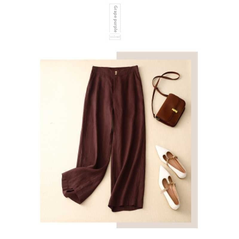 Summer Straight-leg Pants Slimming Versatile Women's Pants Linen Pants - Image 10