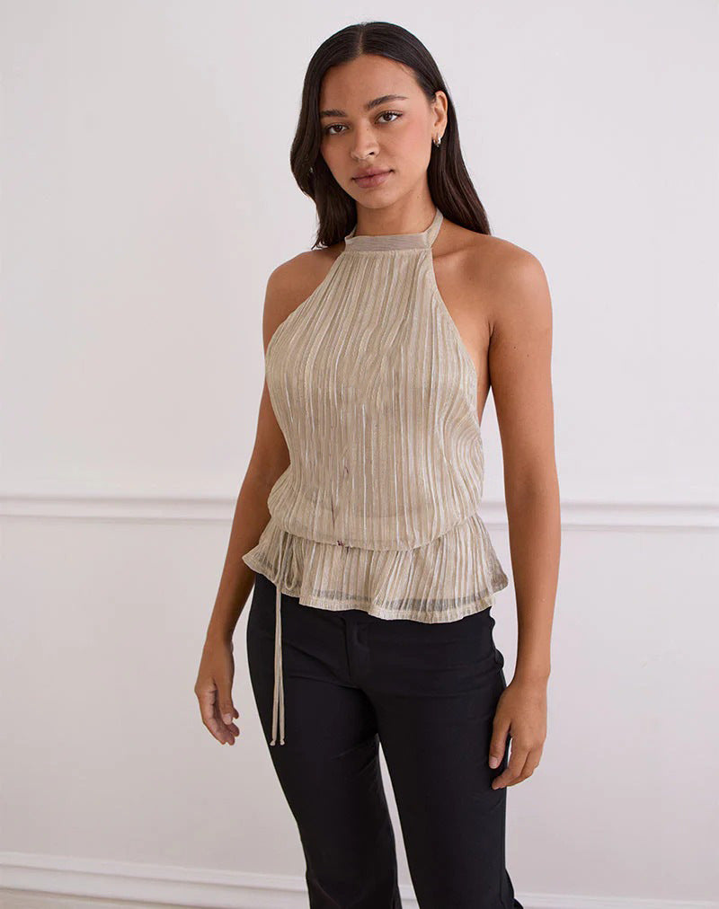 Women's Backless Strappy Halter Tank Top - Image 10