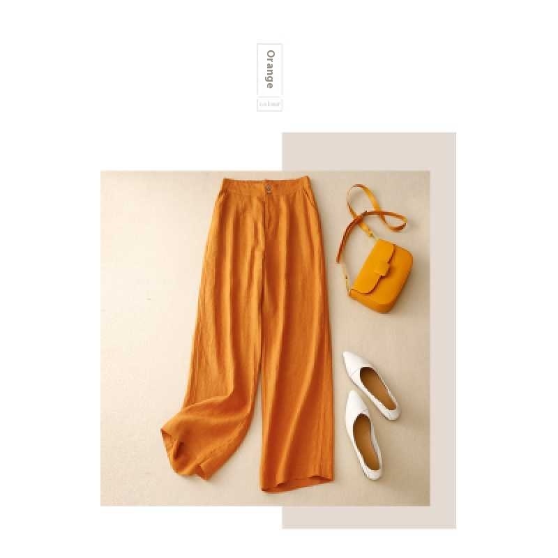 Summer Straight-leg Pants Slimming Versatile Women's Pants Linen Pants - Image 9