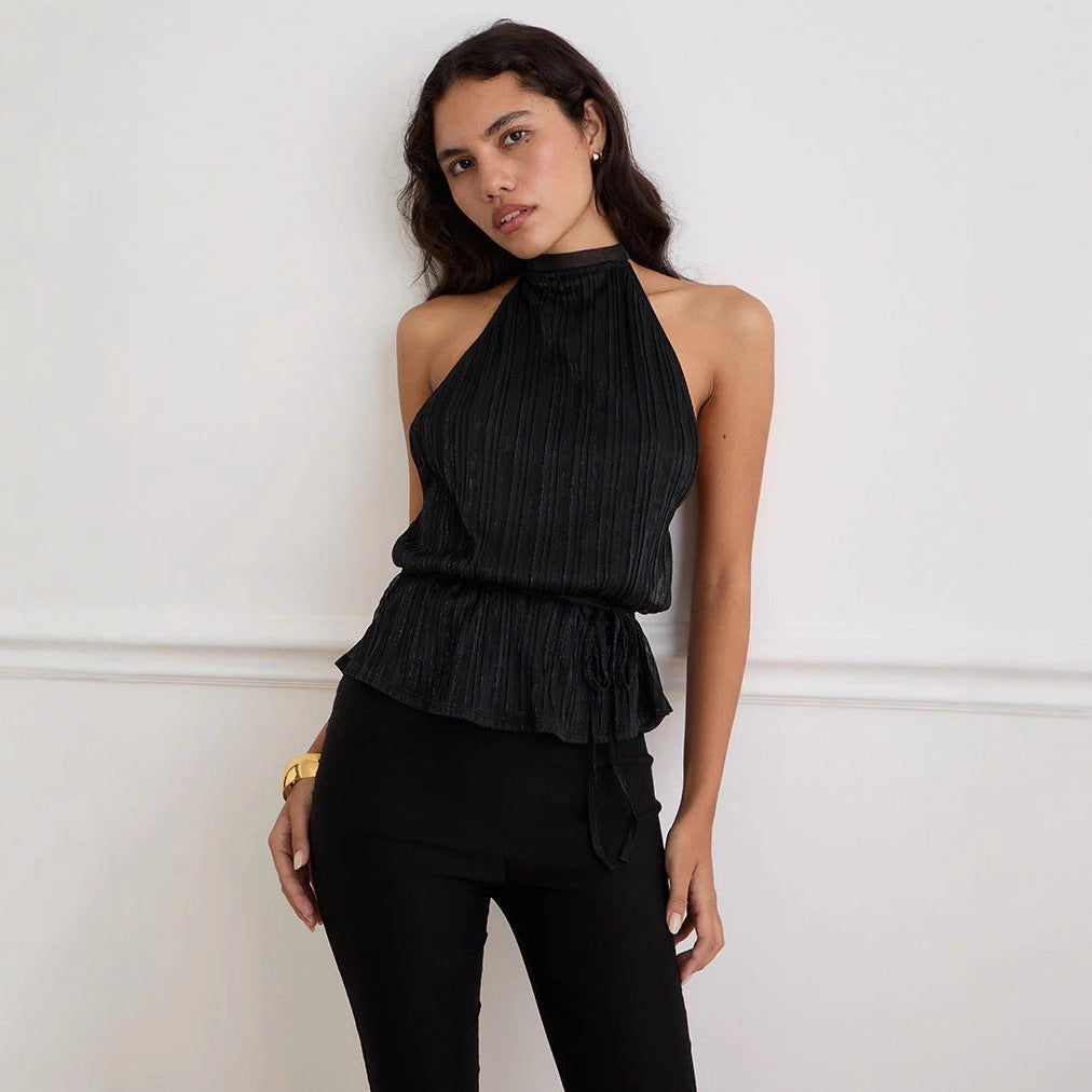 Women's Backless Strappy Halter Tank Top - Image 3